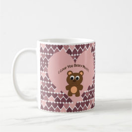 Liebe I Sie Beary viel! Herz-Hintergrund Tasse