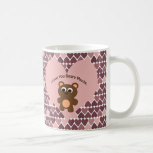 Liebe I Sie Beary viel! Herz-Hintergrund Tasse