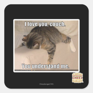 Liebe I Sie, Couch Quadratischer Aufkleber