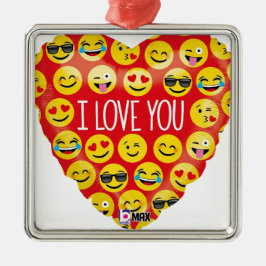 Liebe I Sie emoji Herz Silbernes Ornament