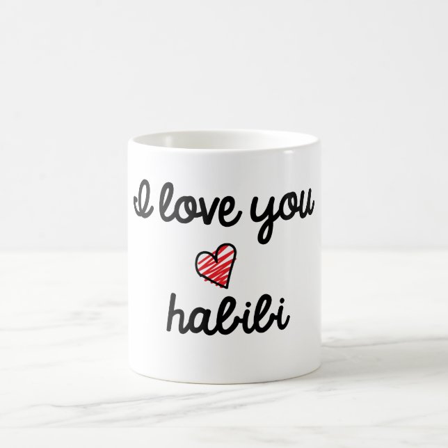 Liebe I Sie habibi Kaffeetasse (Mittel)