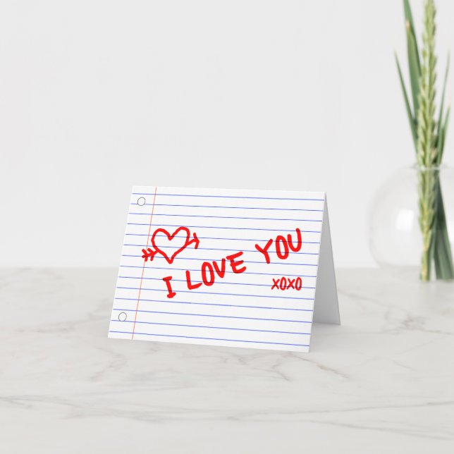 Liebe I Sie: Notizbuchpapier Karte (Vorderseite)