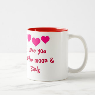 Liebe I Sie zum Mond u. zur hinteren Tasse