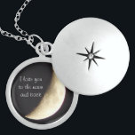 Liebe I Sie zum Mond und hinteren zur Sterling Silberkette<br><div class="desc">Schöne Halskette mit einem Bild des Mondes,  den ich fotografierte.</div>