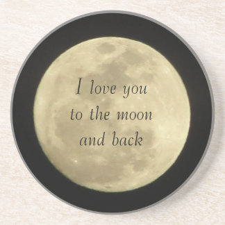Liebe I Sie zum Mond und zu den hinteren Untersetzer
