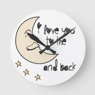 Liebe I Sie zum Mond und zur Rückseite wunderlich Runde Wanduhr