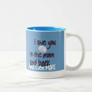 Liebe I Sie zur Rückseite des Mondes n und zu MEHR Zweifarbige Tasse