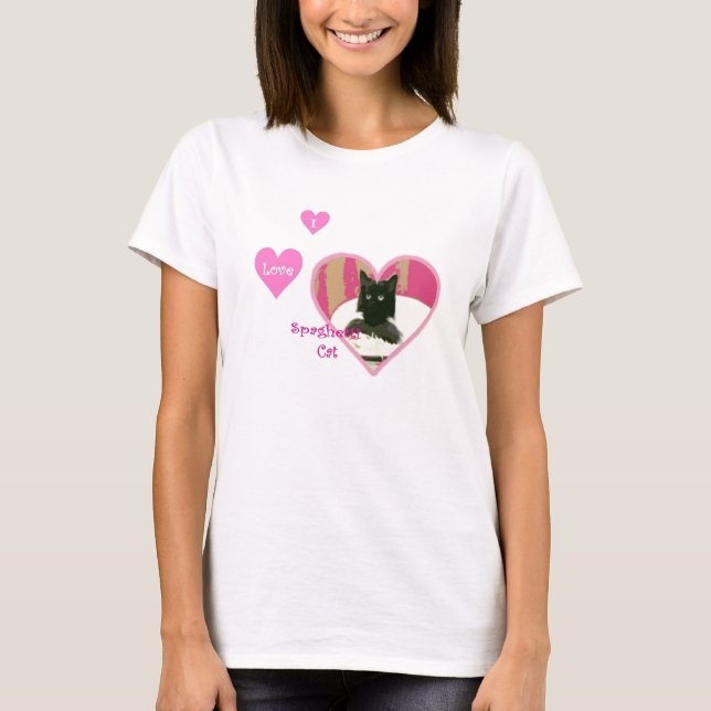 Liebe I Spaghettikatze T-Shirt (Vorderseite)