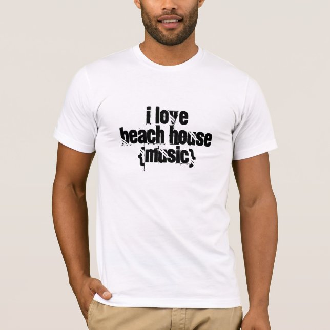 Liebe I Strand-Haus {Musik} T-Shirt (Vorderseite)