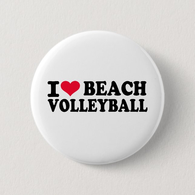 Liebe I Strand-Volleyball Button (Vorderseite)