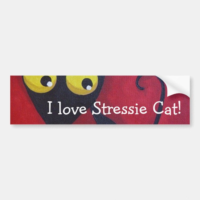 Liebe I Stressie Katze! Autoaufkleber (Vorne)