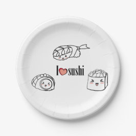 Liebe I Sushi-Papierplatte Pappteller