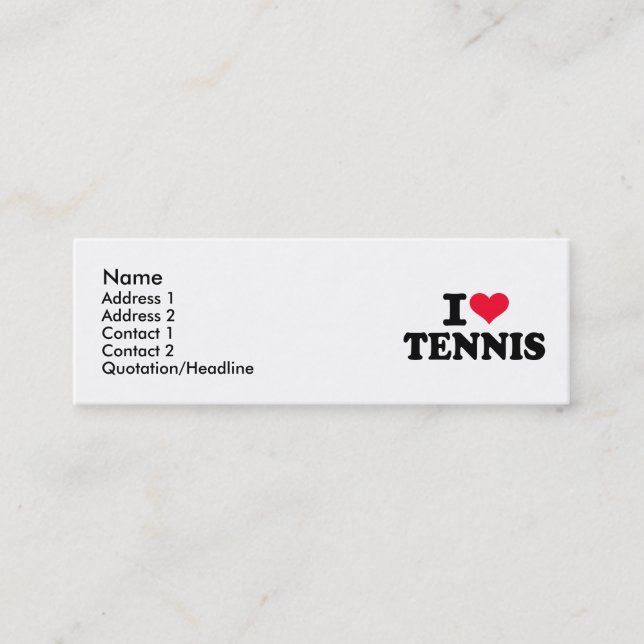 Liebe I Tennis Mini Visitenkarte (Vorderseite)