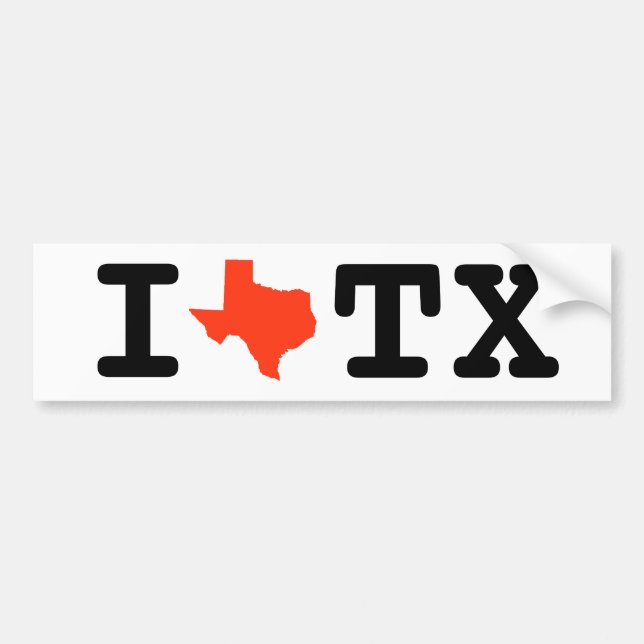 Liebe I Texas-Autoaufkleber Autoaufkleber (Vorne)