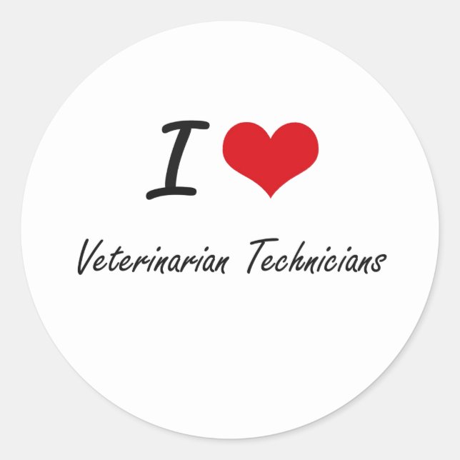 Liebe I Tierarzt-Techniker Runder Aufkleber (Vorderseite)