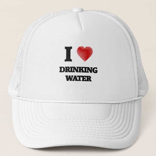 Liebe I Trinkwasser Truckerkappe (Vorderseite)