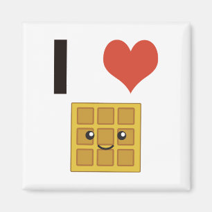 Liebe I Waffeln Magnet