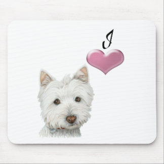 Liebe I Westie Hundekunstentwurf Mousepad