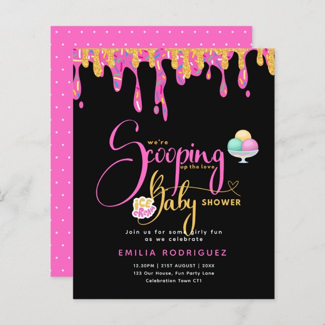 Liebe Ice Creme Baby Girl Shower (Vorne/Hinten)
