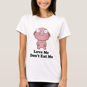 Liebe Ich esse kein Schweinedesign T-Shirt