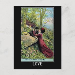 Liebe, ich fühle mich immer zu Hause, Vintage Postkarte