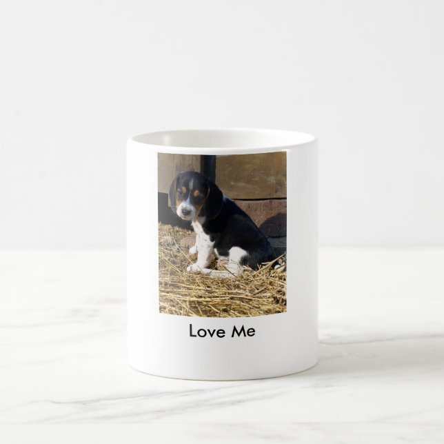 Liebe ich - niedlicher Beagle-Welpe Snoopy Tasse (Mittel)