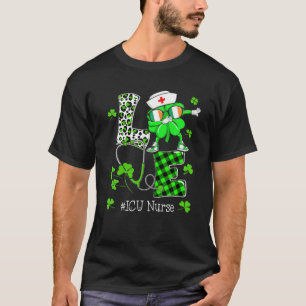 Liebe ICU Life St Patricks Day Buffalo Kariert Sha T-Shirt