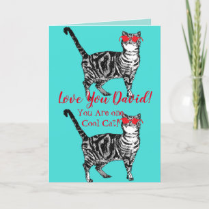 Liebe Ihr Ehemannsname Cool Tabby Cat Funny Card Karte