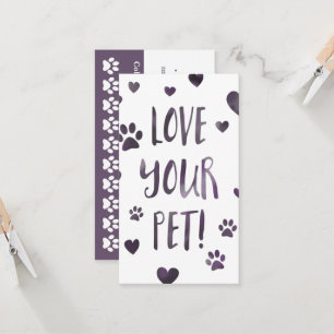 Liebe Ihr HaustierLochkarte bokeh Treuekarte