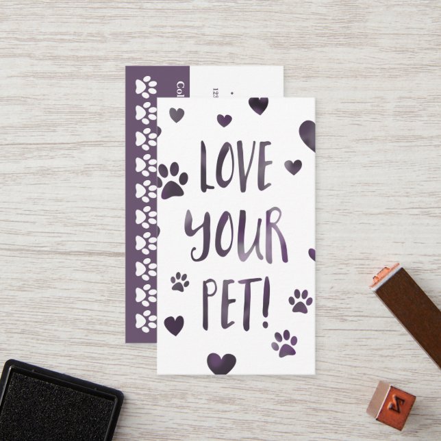 Liebe Ihr HaustierLochkarte bokeh Treuekarte (Vorderseite/Rückseite Beispiel)