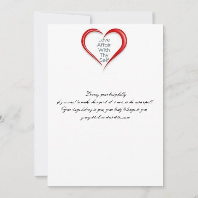 Liebe Ihr Körper jetzt Dankeskarte (Vorderseite)