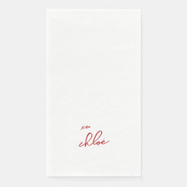 Liebe "Ihr Name" Rote Typografie Serviette