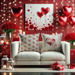 Liebe Ihr roter Marmor Herz Valentine Kissen