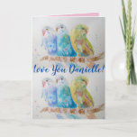 Liebe Ihr Wifes Blaue Budgien Wasserfarbenkarte be Karte<br><div class="desc">Liebe Sie Damen/Frau/Frau's/Wifes Name Blue Budgies Watercolor Card oder Dankeschön Card. Entworfen aus einer meiner ursprünglichen Garten Aquarellen,  genießen Sie!</div>