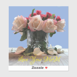 Liebe Ihre Mama Rose Bouquet Custom-Cut Vinyl Stic Aufkleber