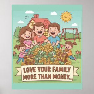 Liebe Ihrer Familie mehr als Geld Poster