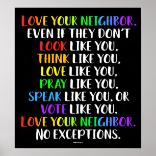 Liebe Ihres Nachbarn Motivierend Unterrichtsraum Poster