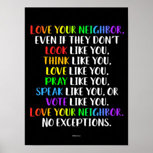 Liebe Ihres Nachbarn Motivierend Unterrichtsraum Poster