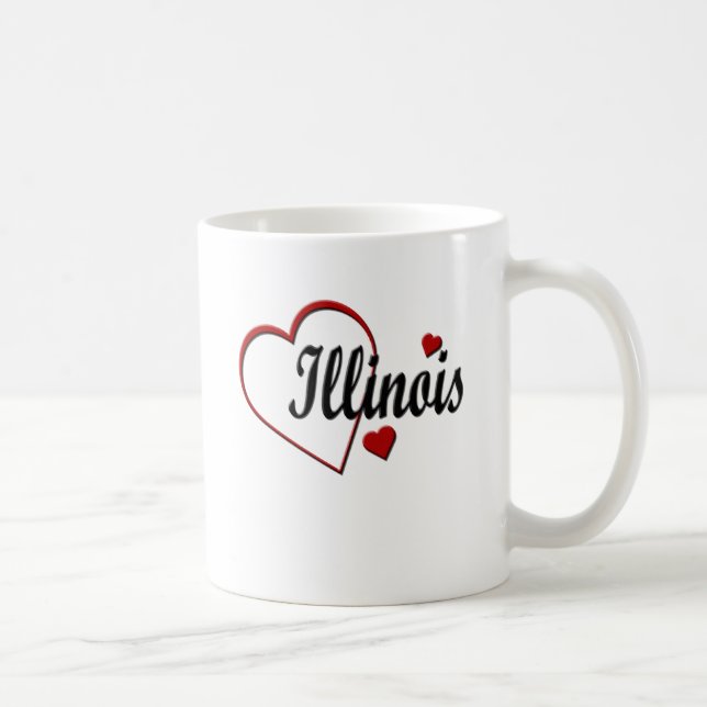 Liebe Illinois Hearts Tasse (Rechts)