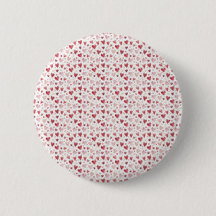 Liebe im Aquarell - Whimsical Heart Muster Button