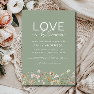 Liebe im Bloom Boho Wildblume Brautparty Einladung
