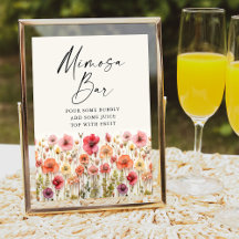 Liebe im Bloom Brautparty Mimosa Bar Zeichen