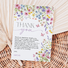 Liebe im Bloom Butterfly-Brautparty Dankeskarte