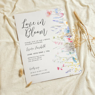 Liebe im Bloom Elegante Wildblumen Brautparty Einladung