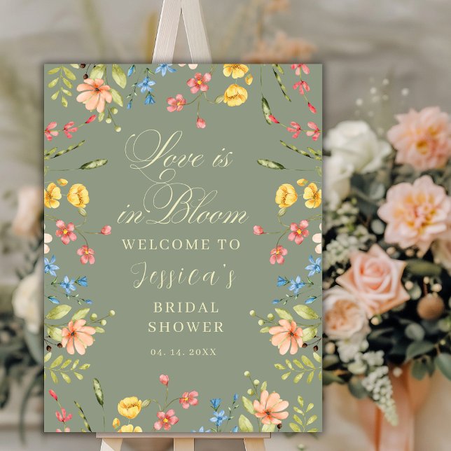 Liebe im Bloom Sage Brautparty Begrüßungszeichen Poster (Von Creator hochgeladen)