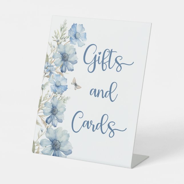 LIEBE IM BLUE BLUE FLORAL BRAUTPARTY SOCKELSCHILD (Vorderseite)