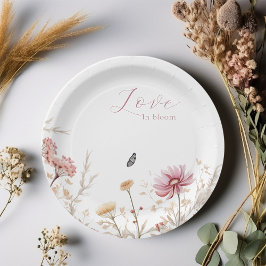 Liebe im blühenden Brautparty Pappteller