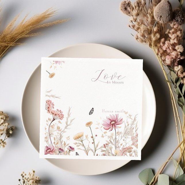Liebe im blühenden Brautparty Serviette (Von Creator hochgeladen)