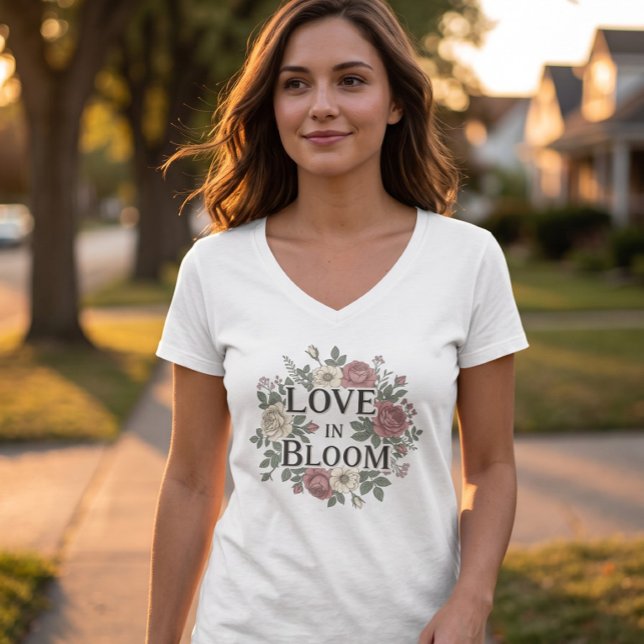 Liebe im Blumendesign T-Shirt (Von Creator hochgeladen)