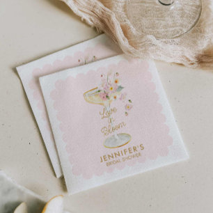 Liebe im blutrot-rosa Brautparty Serviette